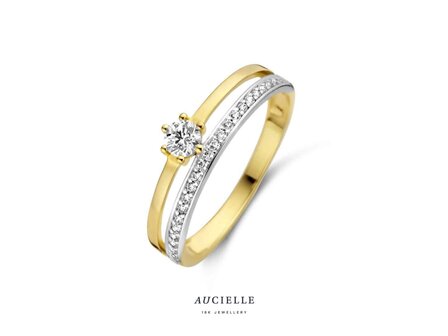 Ring Zirkonium - goud | Aucielle