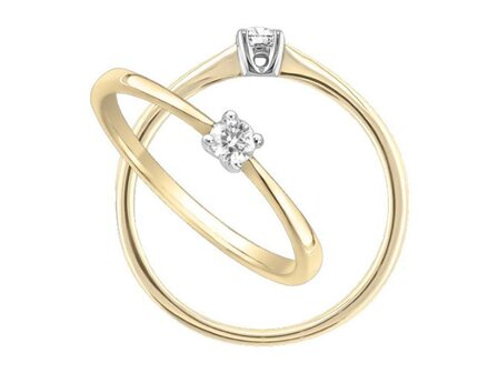 Ring - goud 18 kt met briljant | J&amp;A Collectie