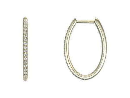 oorring creolen - goud 18 kt met briljant | BDB Collection