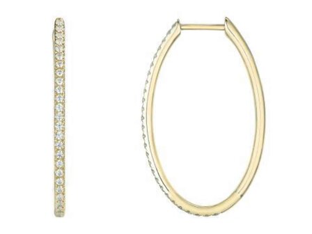 oorring creolen - goud 18 kt met briljant | BDB Collection