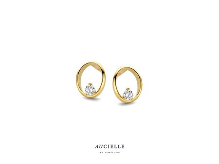 oorring zirkonium - goud | Aucielle