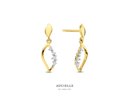 oorring zirkonium - goud | Aucielle