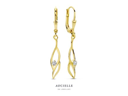 oorring zirkonium - goud | Aucielle