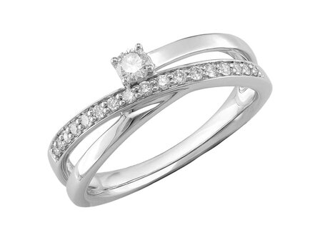 ring briljant - goud 18 kt met briljant | J&amp;A Collectie