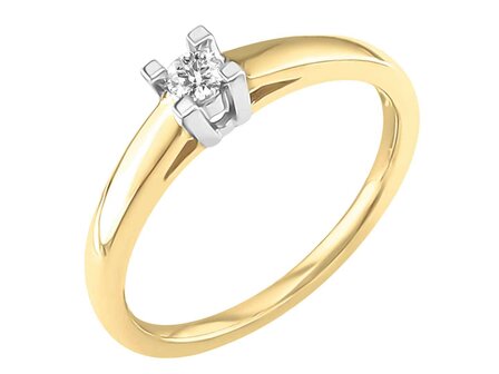 Ring - goud 18 kt met briljant | J&amp;A Collectie