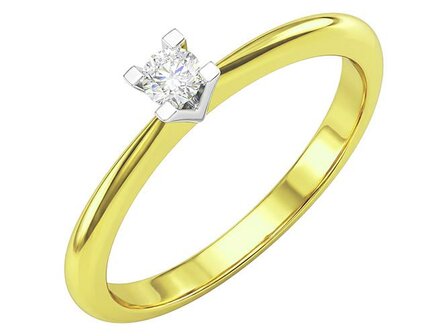 Ring - goud 18 kt met briljant | J&amp;A Collectie