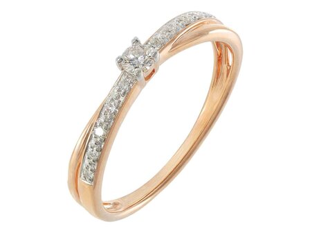 Ring - goud 18 kt met briljant | J&amp;A Collectie