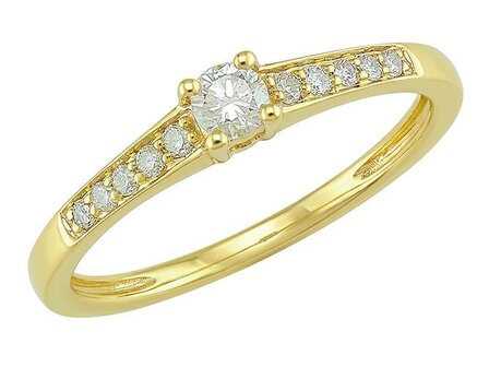 Ring - goud 18 kt met briljant | J&amp;A Collectie