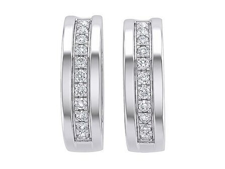 oorring creolen - goud 18 kt met briljant | J&amp;A Collectie