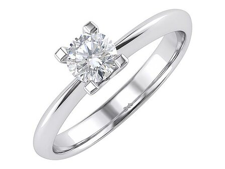 ring solitaire - goud 18 kt met briljant | J&amp;A Collectie
