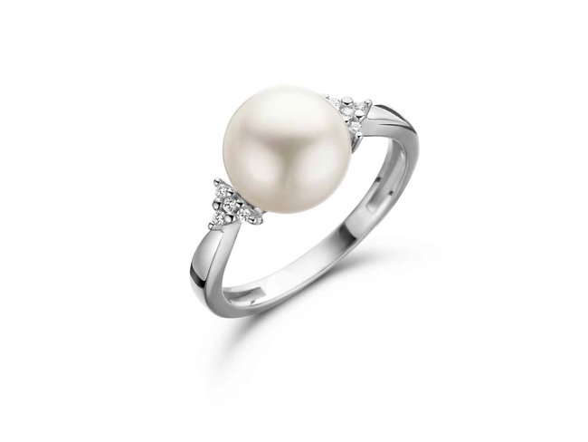 ring briljant-parel - goud 18 kt met briljant | Taste of Luxury