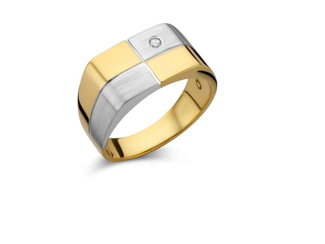 ring heren - goud 18 kt met briljant | Scaldis