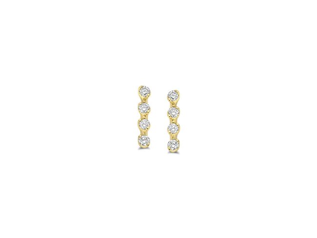 oorring parel - briljant - goud | One More
