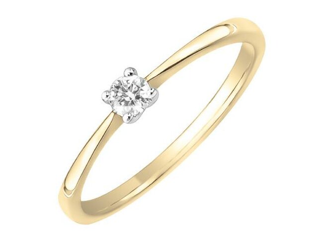 ring briljant - goud 18 kt met briljant | Elegance