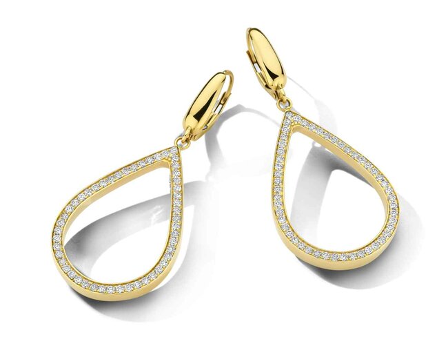 oorring briljant - goud | Elegance
