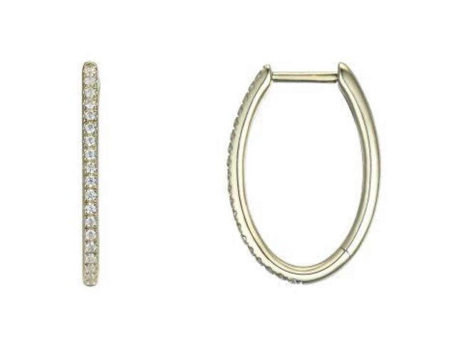 oorring creolen - goud 18 kt met briljant | BDB Collection