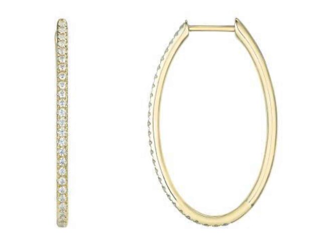 oorring creolen - goud 18 kt met briljant | BDB Collection