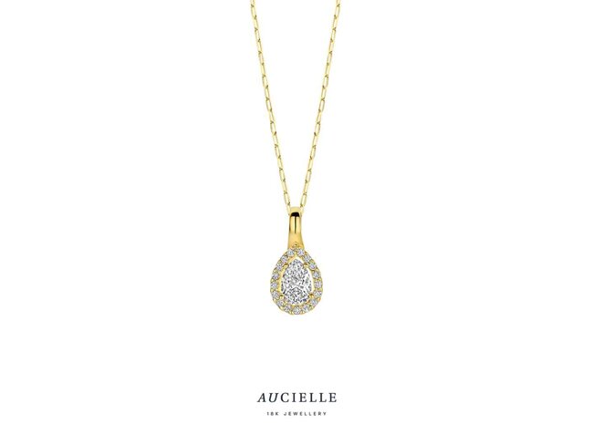 hanger zirkonium - goud | Aucielle