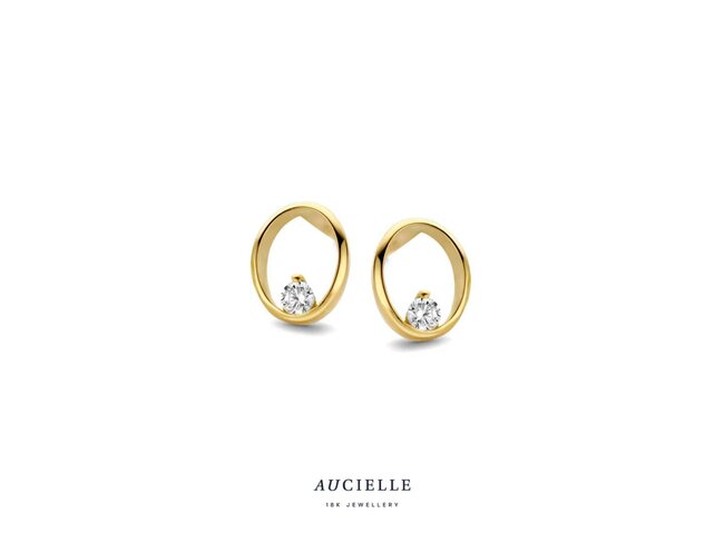 oorring zirkonium - goud | Aucielle