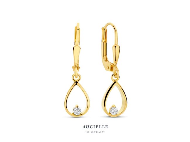 oorring zirkonium - goud | Aucielle