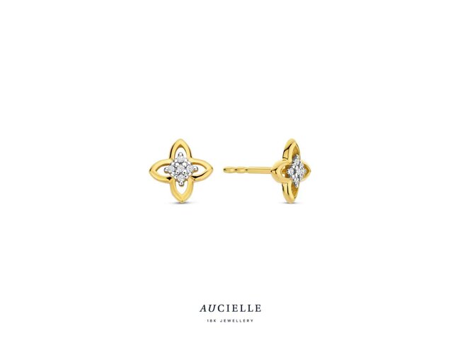 oorring briljant - goud | Aucielle
