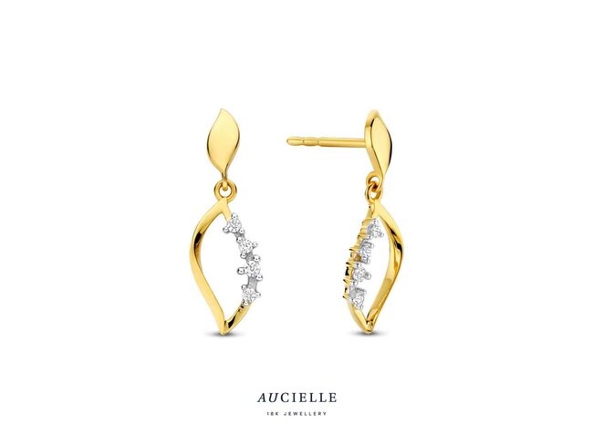 oorring zirkonium - goud | Aucielle