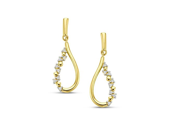 oorring zirkonium - goud | You & Me