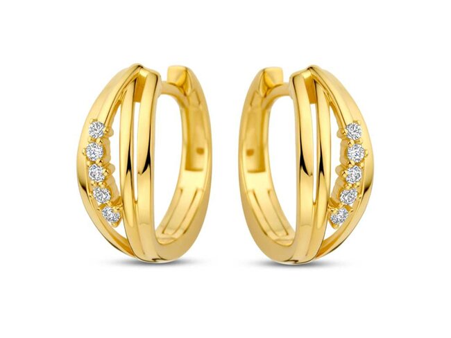 oorring zirkonium - goud | You & Me