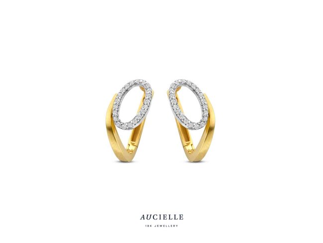 oorring zirkonium - goud | Aucielle