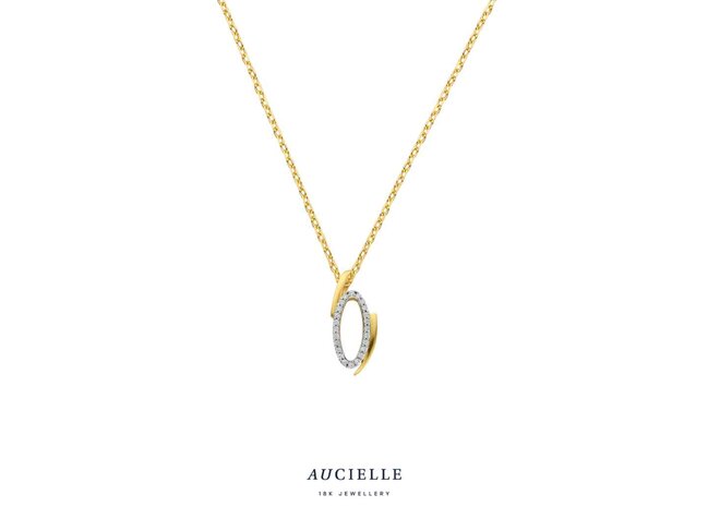 hanger zirkonium - goud | Aucielle
