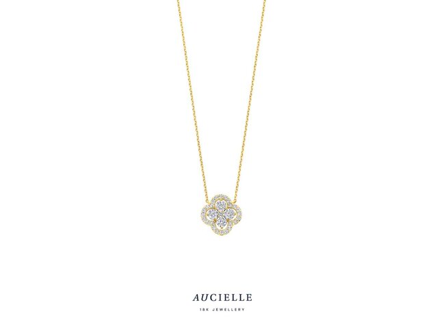 collier zirconium - goud | Aucielle