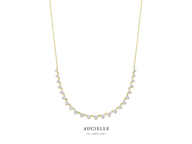 collier zirconium - goud | Aucielle