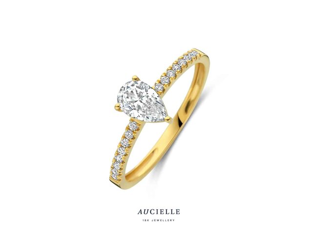 Ring Zirkonium - goud | Aucielle