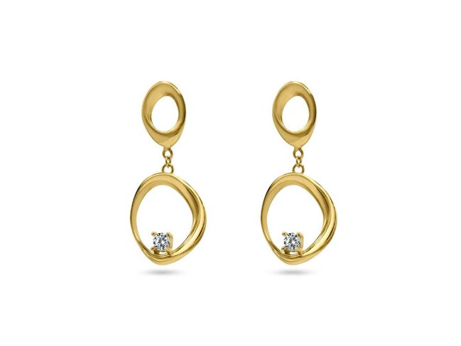 oorring zirkonium - goud | Buffilor