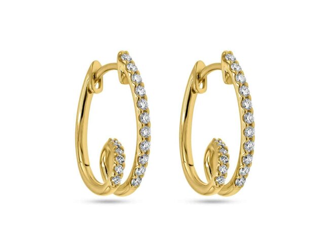 oorring briljant - goud | Elegance