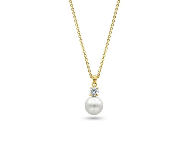 collier zirconium - goud 18 kt met zirkonium | Buffilor
