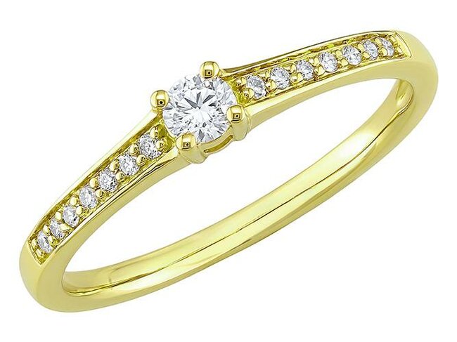 Ring - goud 18 kt met briljant | J&A Collectie