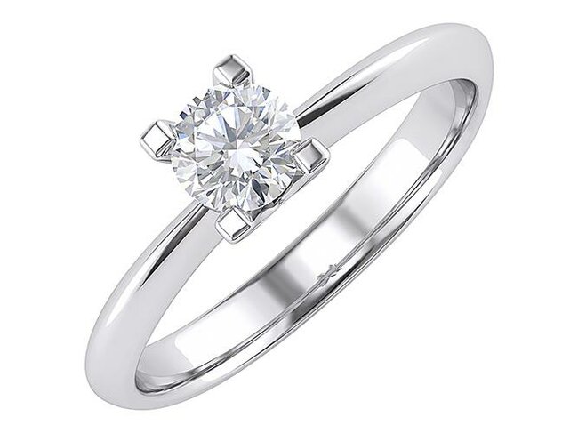 ring solitaire - goud 18 kt met briljant | J&A Collectie